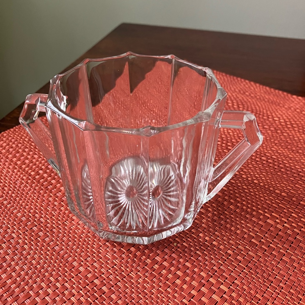 Vintage Anchor Hocking open pressed glass sugar bowl